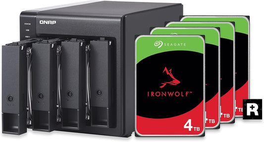 QNAP TR-004-44R-US 4-Bay DAS 12TB IronWolf RAID 5 Bundle