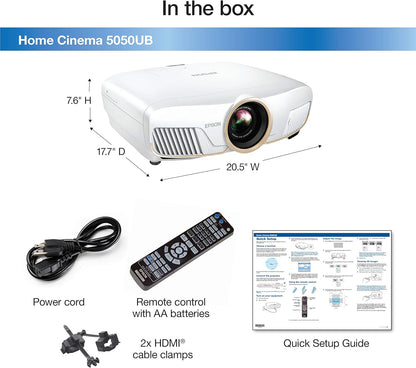 Epson Home Cinema 5050UB 4K PRO-UHD Projector (Renewed)