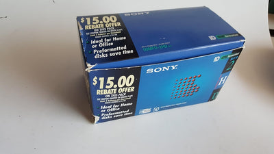 Sony 50MFD-2HD 3.5" IBM Formatted Floppy Disks 50-Pack