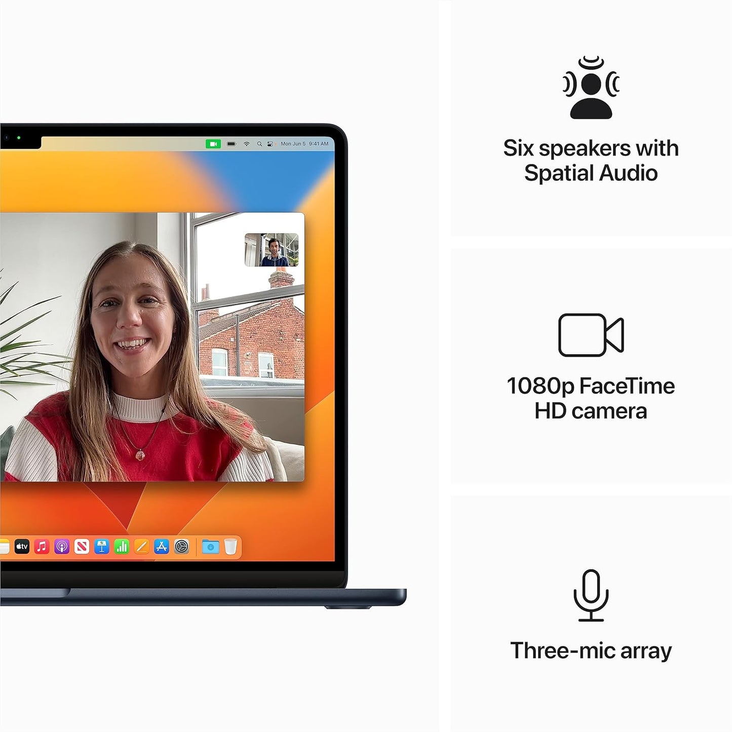 Apple MacBook Air MQKW3LLA M2 15-inch 256GB (Renewed)