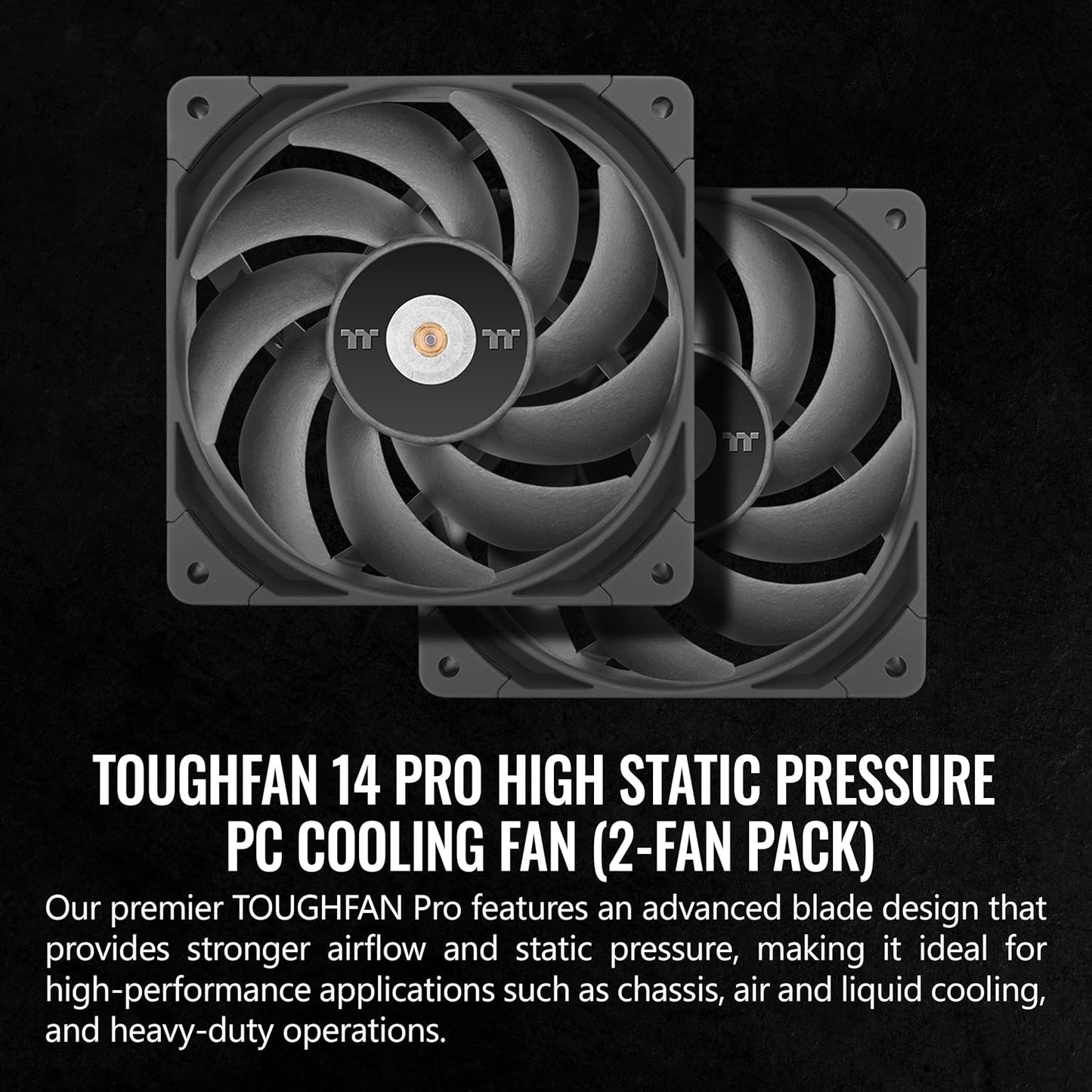 Thermaltake CL-F160-PL14BL-A TOUGHFAN 14 Pro - 140mm PWM Cooling Fan (2 Pack)