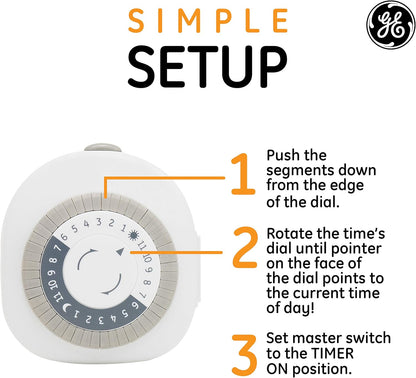 GE 15152 - 24-Hour Indoor Mechanical Outlet Timer