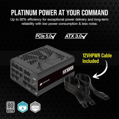 Corsair CP-9020259-NA HX1000i 1000W 80+ Platinum ATX 3.0 PSU
