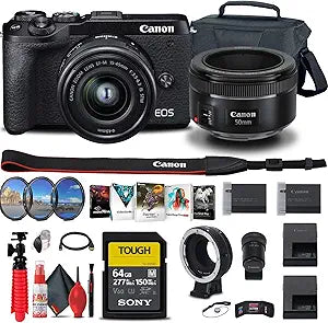 Canon 3611C011 EOS M6 Mark II Mirrorless Camera Kit Renewed