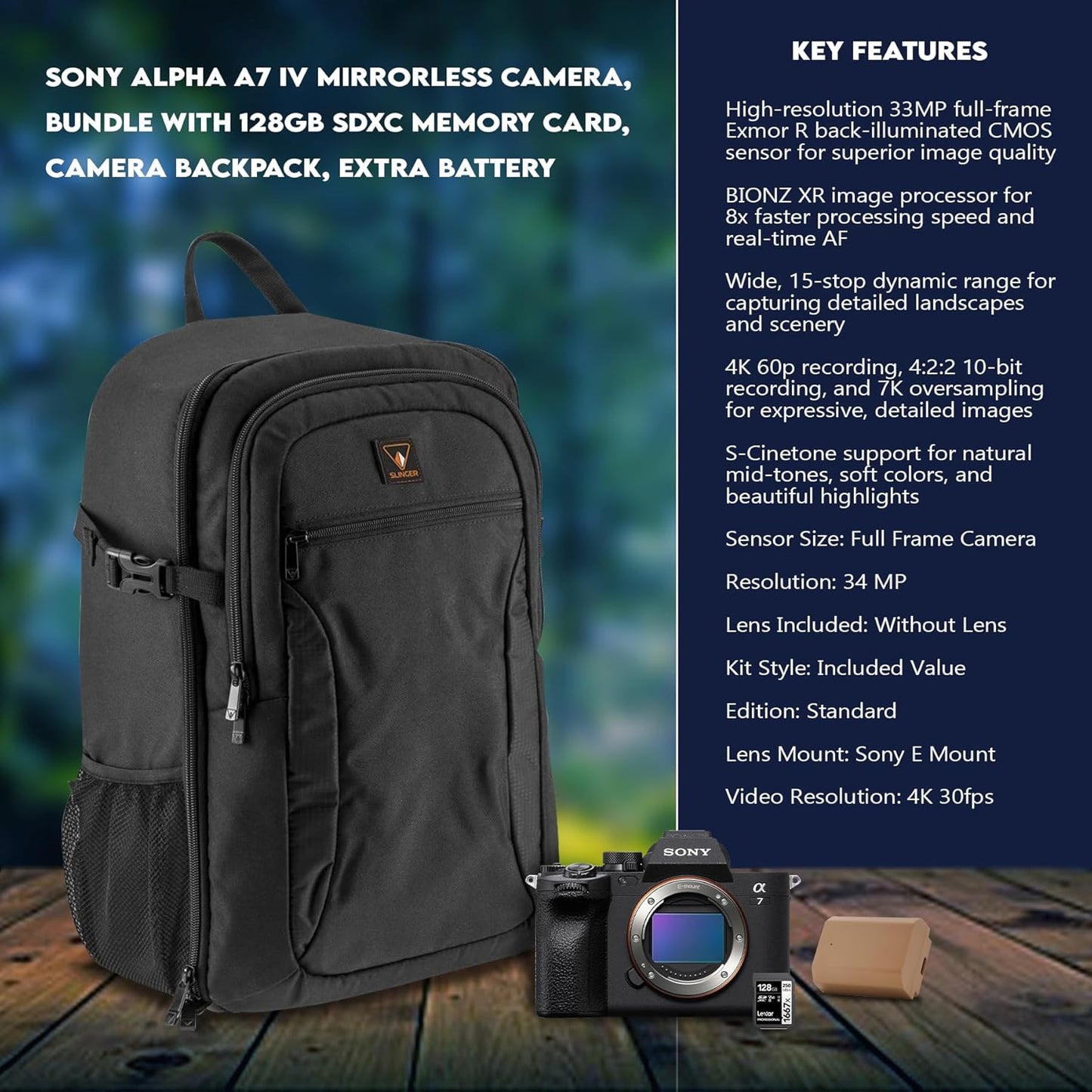 Sony Alpha a7 IV Full Frame 4K Camera Bundle