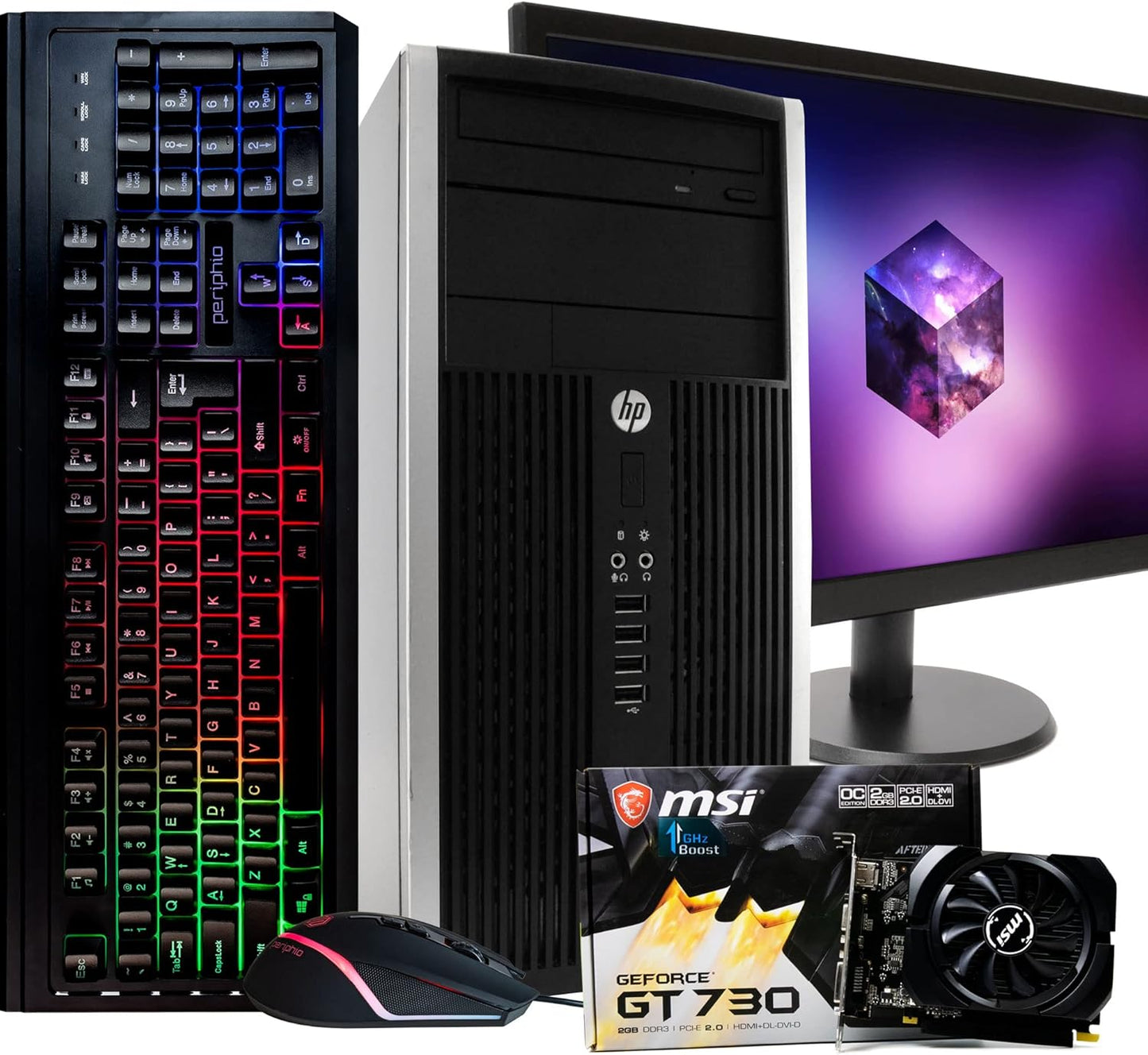 HP Core i5 Gaming PC with Monitor, Keyboard, Mouse (Renewed)