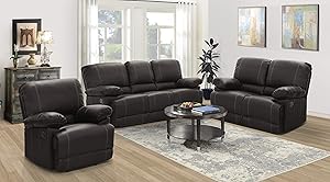 Lexicon Randolph 3-Piece Faux Leather Reclining Living Room Set