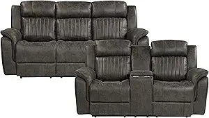 Lexicon Perm Reclining Living Room Set Brownish Gray