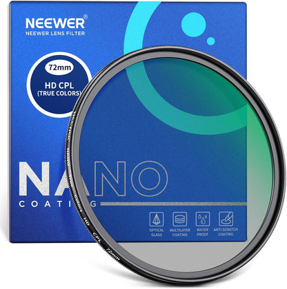 Neewer 10102103 72mm CPL Polarizer Filter HD Optical Glass