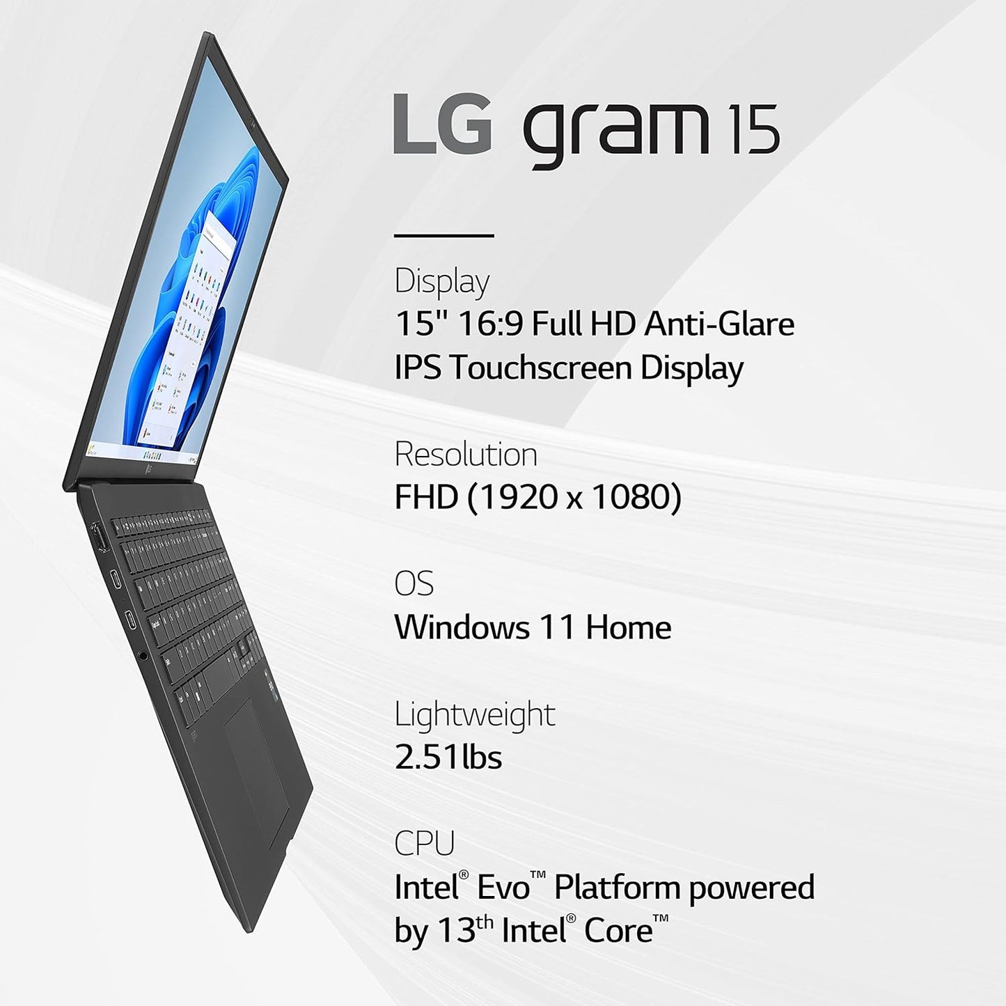 LG 15Z90R-P.AAB7U1 gram 15.6" Laptop i7 13th Gen 16GB 512GB