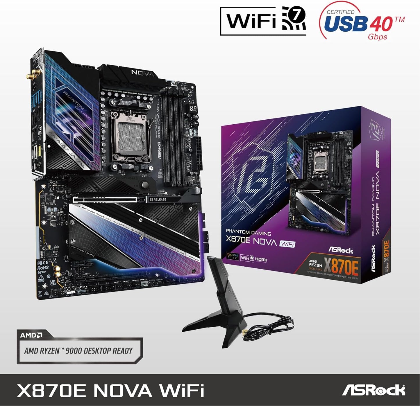 ASRock X870E NOVA WIFI AM5 Ryzen ATX Motherboard