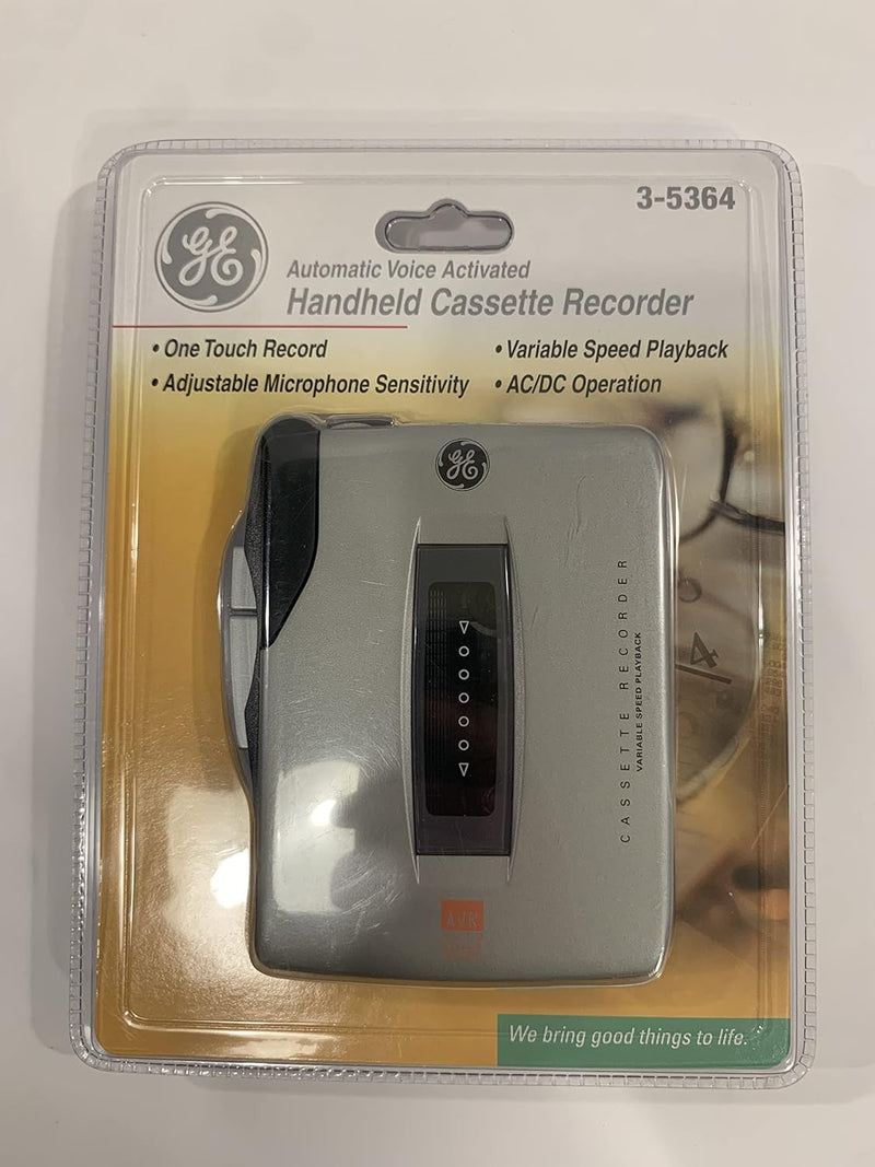 GE 35364 Mini Cassette Recorder - Silver — main product image