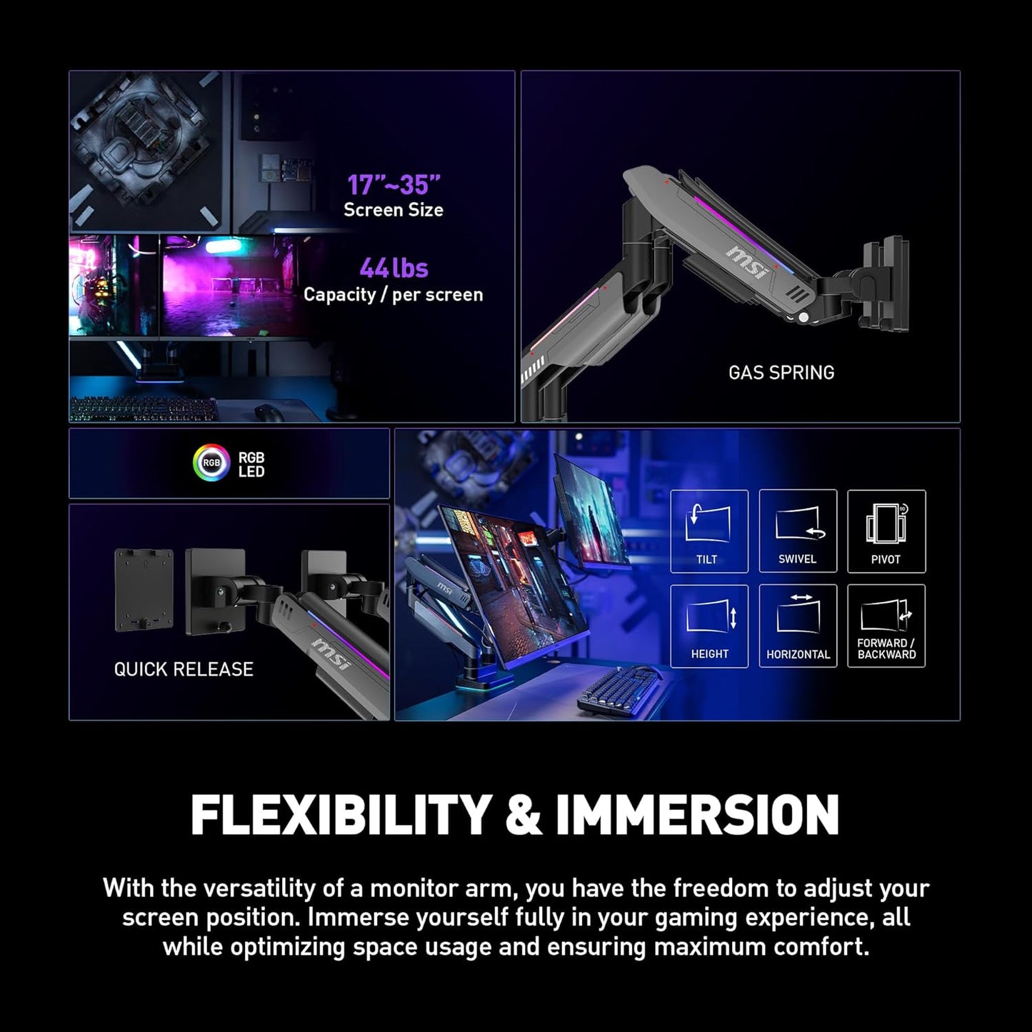 MSI MPG MT201DR Premium RGB Dual Monitor Stand