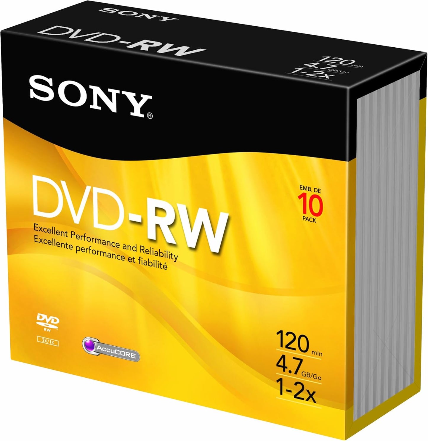 Sony 10DMW47SS DVD-RW 4.7GB 2X Speed 10-Pack