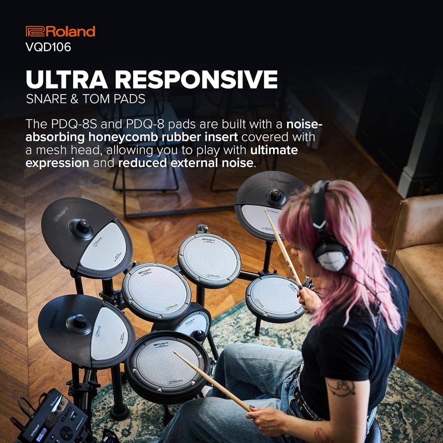 Roland VQD106 V-Drums Electronic Quiet Drum Kit