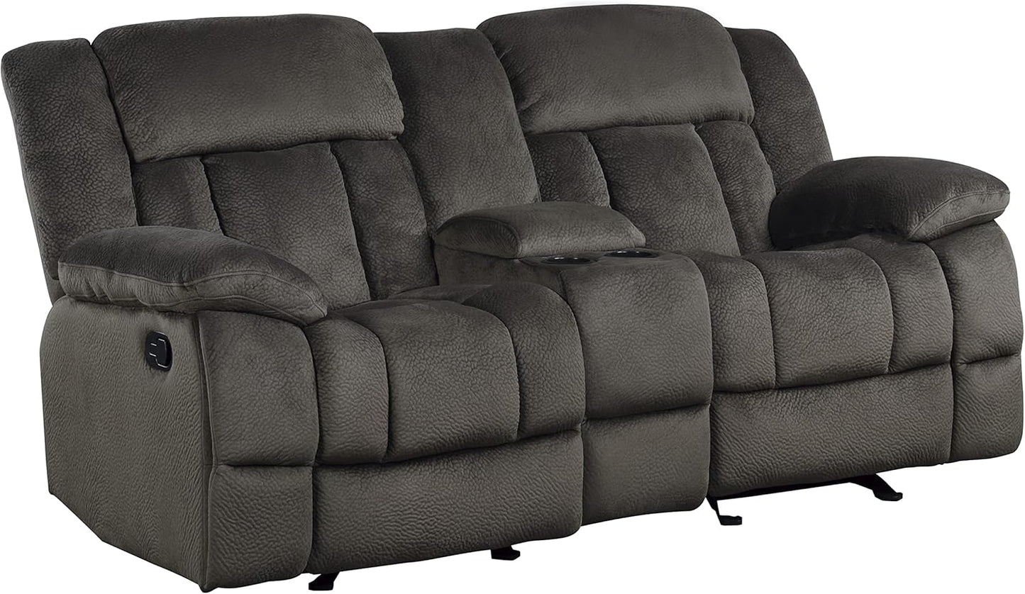 Lexicon 194840134480 Chocolate Reclining Loveseat Console