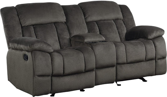 Lexicon 194840134480 Chocolate Reclining Loveseat Console