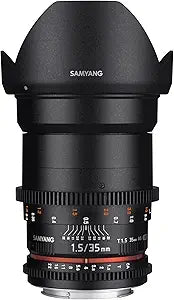 Samyang 7681 35mm T1.5 VDSLR Cine Lens for Canon