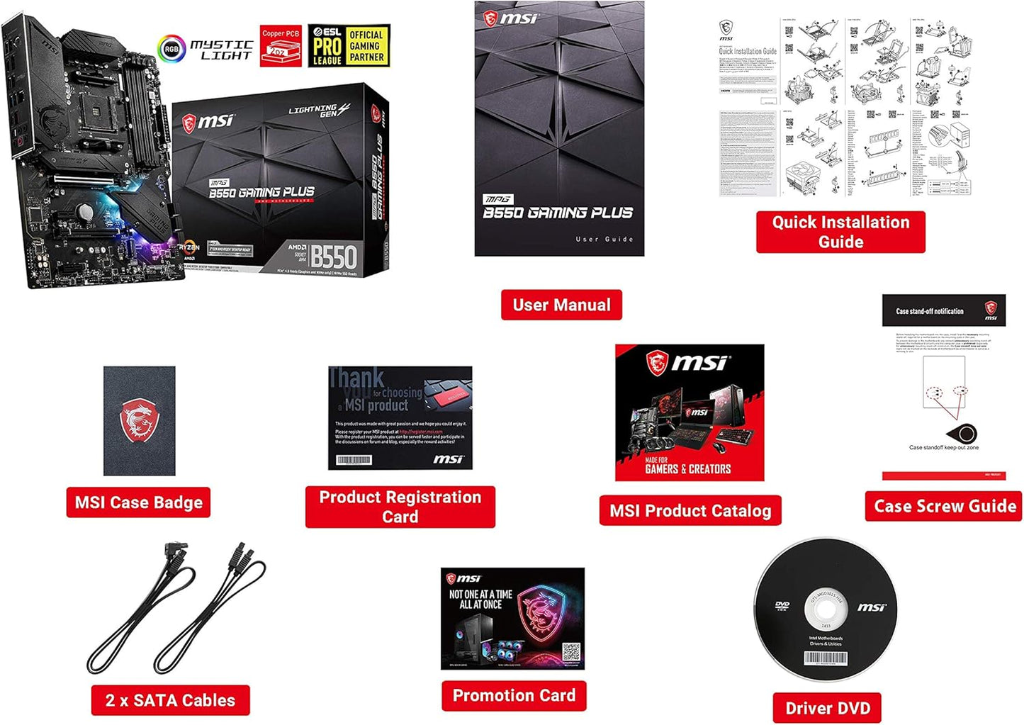 MSI MPG B550 Gaming Plus - AMD AM4 ATX Motherboard