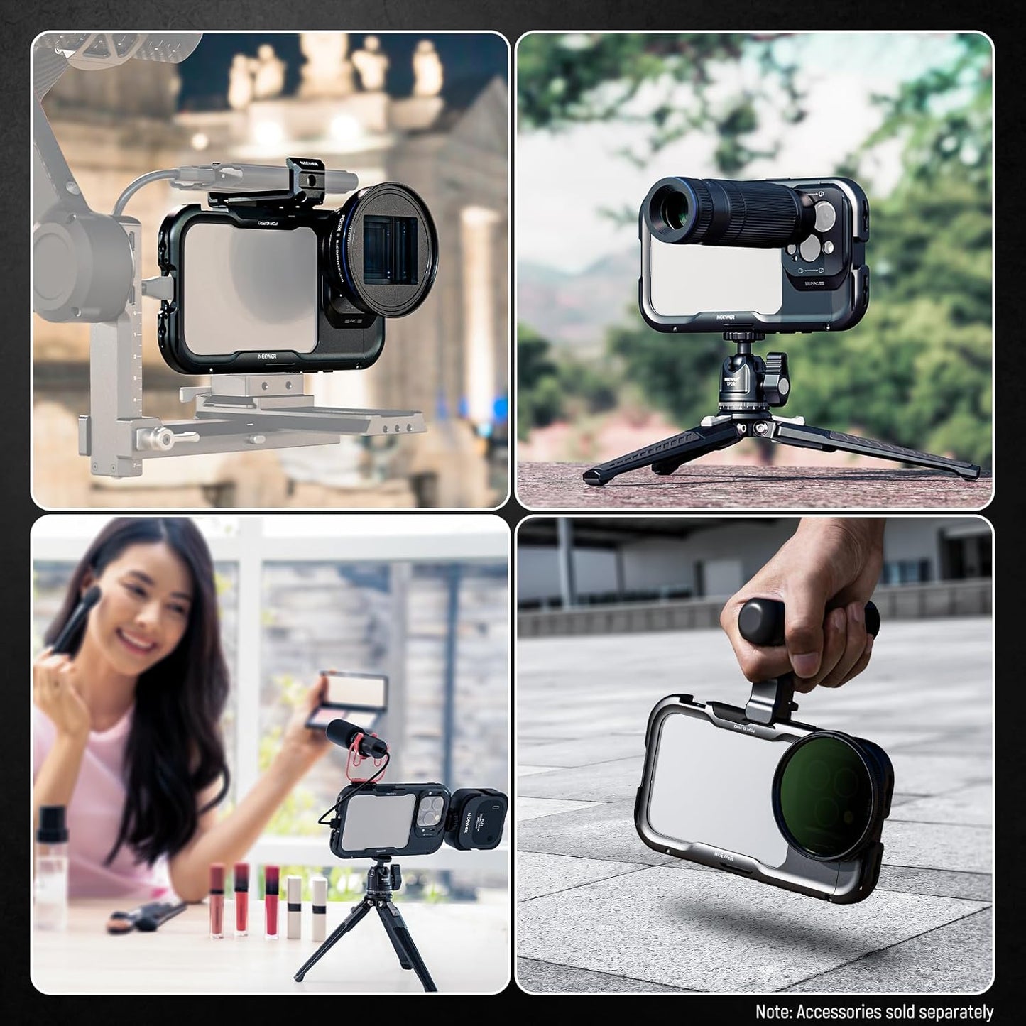 Neewer 10105105 iPhone 16 Pro Cage Quick Release Video Rig