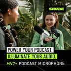 Shure MV7+-W Microphone, Podcast Dynamic USB/XLR, White