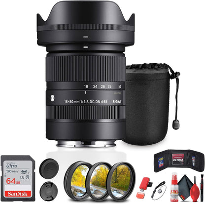 Sigma 585965 18-50mm f/2.8 Sony E Lens Bundle