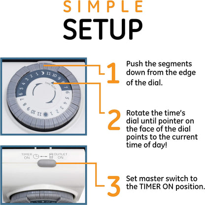 GE 44801 24-Hour Indoor Plug-In Outlet Timer 3-Pack