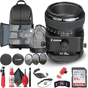 Canon 2544A003 TS-E 90mm f/2.8 Tilt-Shift Lens Kit (Renewed)