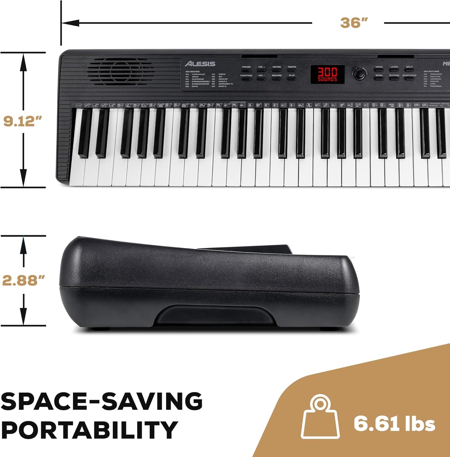 Alesis MELODY61 MK4 Beginner Keyboard Piano Bundle