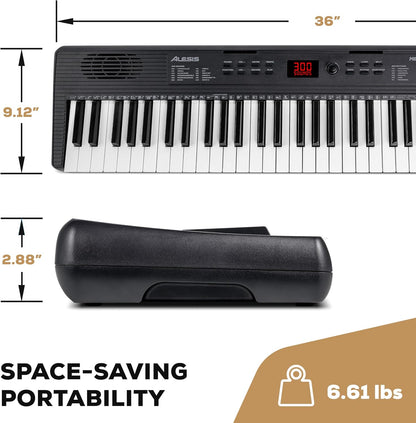 Alesis MELODY61 MK4 Beginner Keyboard Piano Bundle