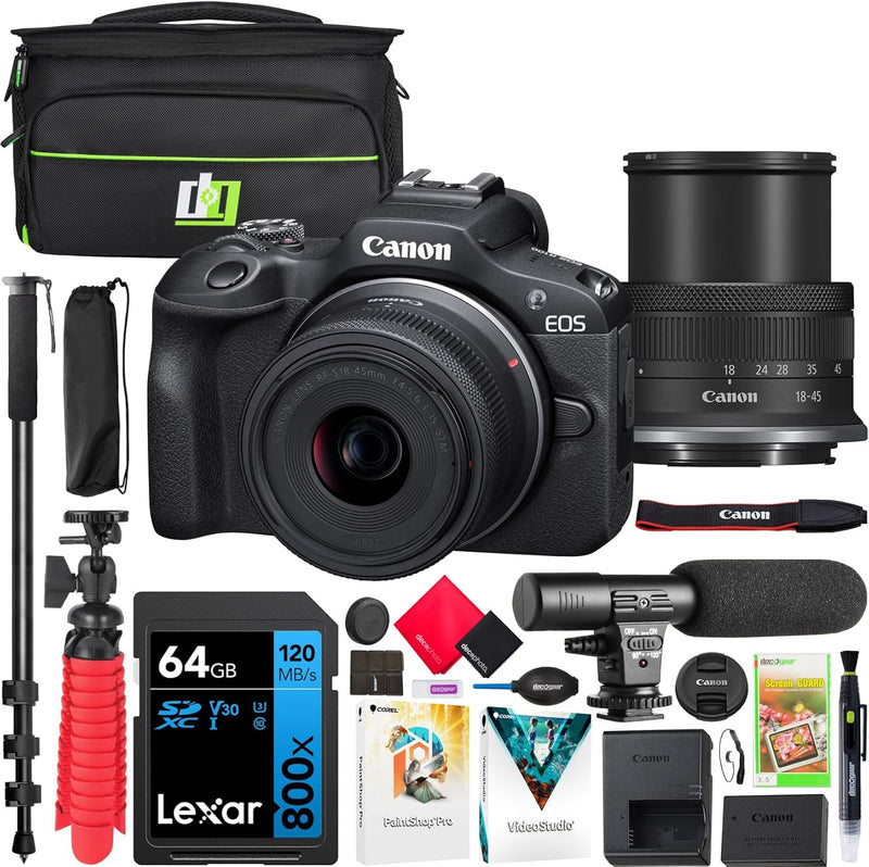 Canon EOS R100 Mirrorless Camera Kit with 18-45mm Lens — main product image