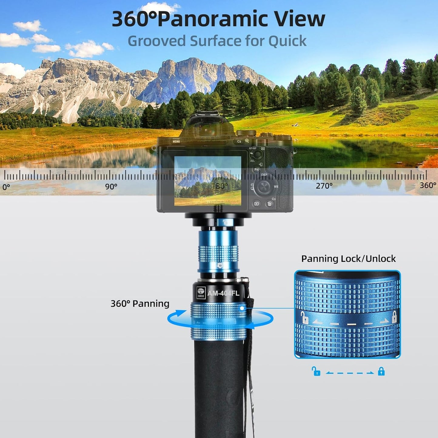 Sirui AM-404FL Aluminum Travel Video Monopod with Removable Base
