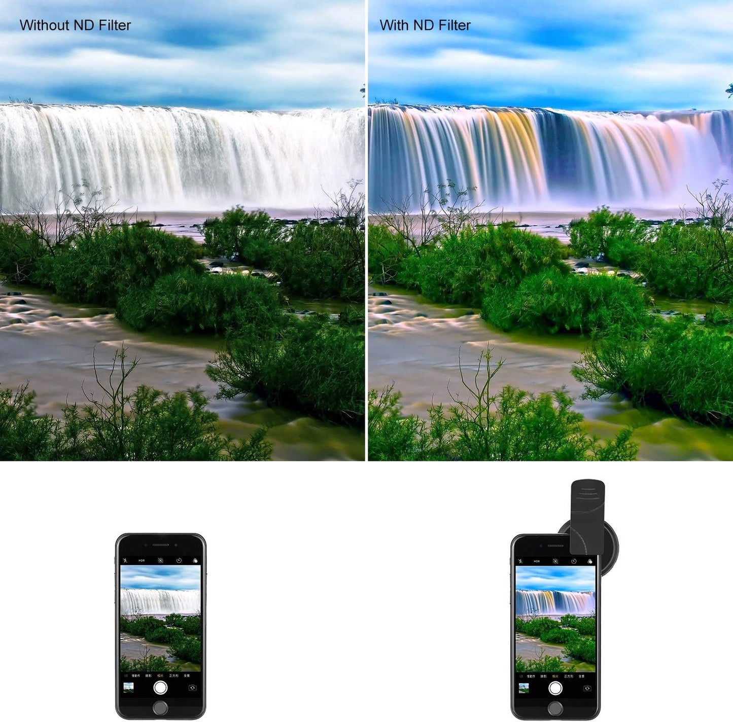 Neewer 10100467 37mm Clip-On ND2-ND400 Phone Lens Filter