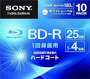 Sony 10BNR1VGPS4 BD-R 25GB Printable Discs 10-Pack
