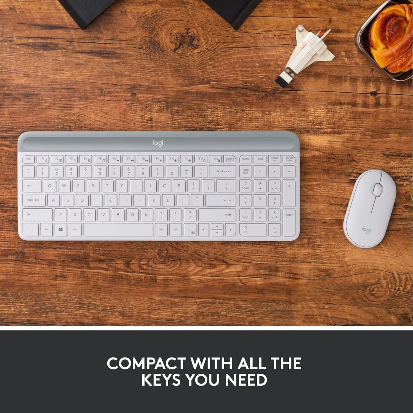 Logitech MK470 Slim Wireless Keyboard and Mouse Combo Off-White