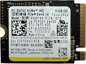 Western Digital SDDPTQD-512G 512GB M.2 2230 NVMe SSD