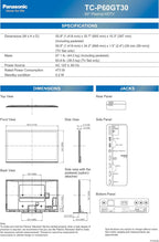 Panasonic TC-P60GT30 60-Inch VIERA 3D Plasma HDTV