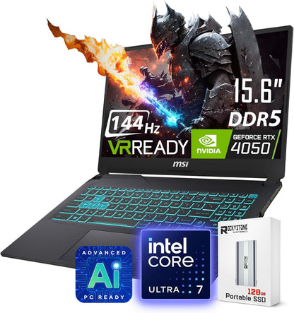 MSI Cyborg 15 - Gaming Laptop, Core Ultra 7, RTX 4050, 32GB RAM, 1TB SSD