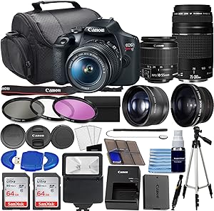 Canon EOS Rebel T7 DSLR Camera Kit - 2 Lens Bundle