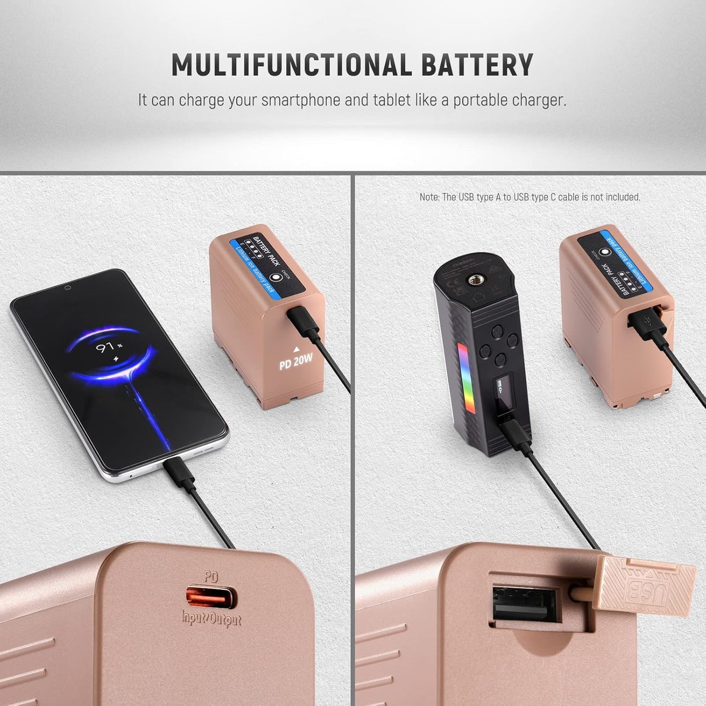 Neewer 10101909 NP-F970 USB-C Rechargeable Battery