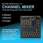 Mackie ProFX12v3+ 12-Channel Effects Mixer Bundle