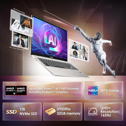 MSI PREA16A3H016 Prestige A16 AI+ 16" Laptop Ryzen AI 9-365