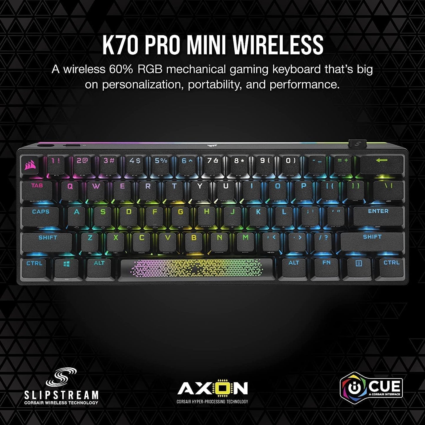 Corsair CH-9189014-NA K70 Pro Mini Wireless Cherry MX Keyboard Renewed