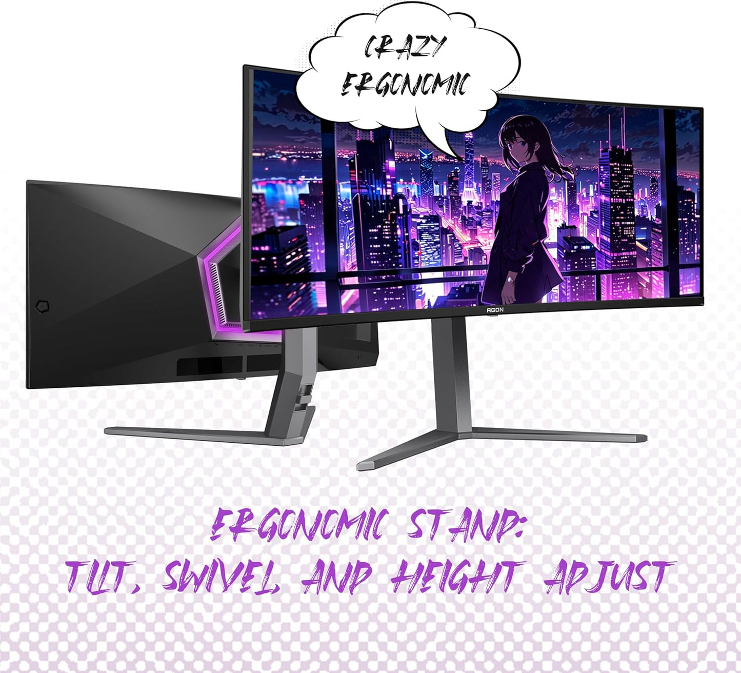 AOC AG346UCD Agon PRO 34'' Curved QD OLED Gaming Monitor