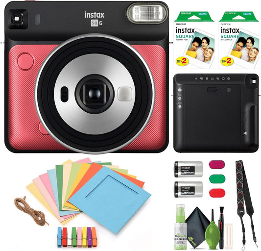 Fujifilm INSTAX SQUARE SQ6 Instant Camera - Ruby Red