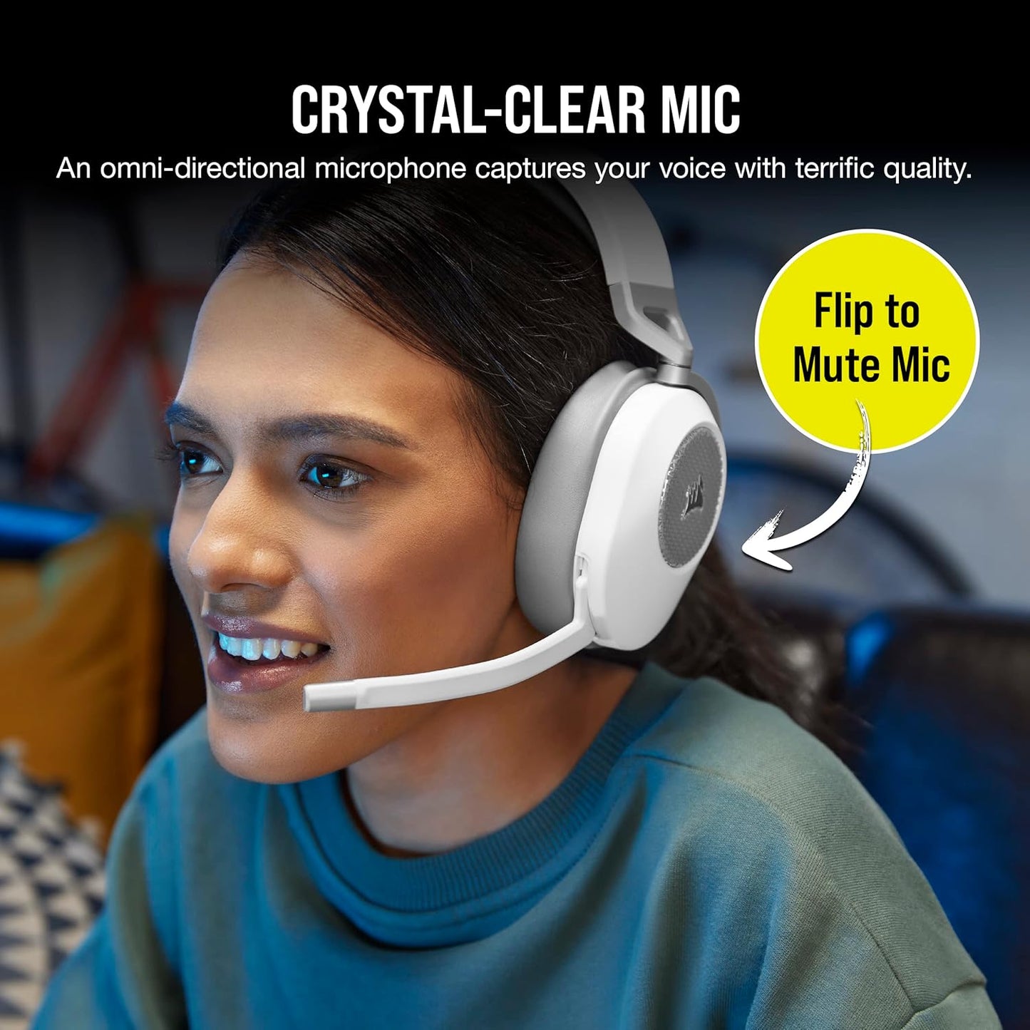 Corsair CA-9011286-NA2 HS65 Wireless Gaming Headset White