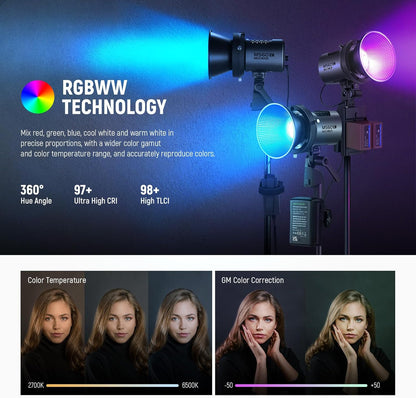 Neewer MS60C RGBWW LED Video Light Battery Kit