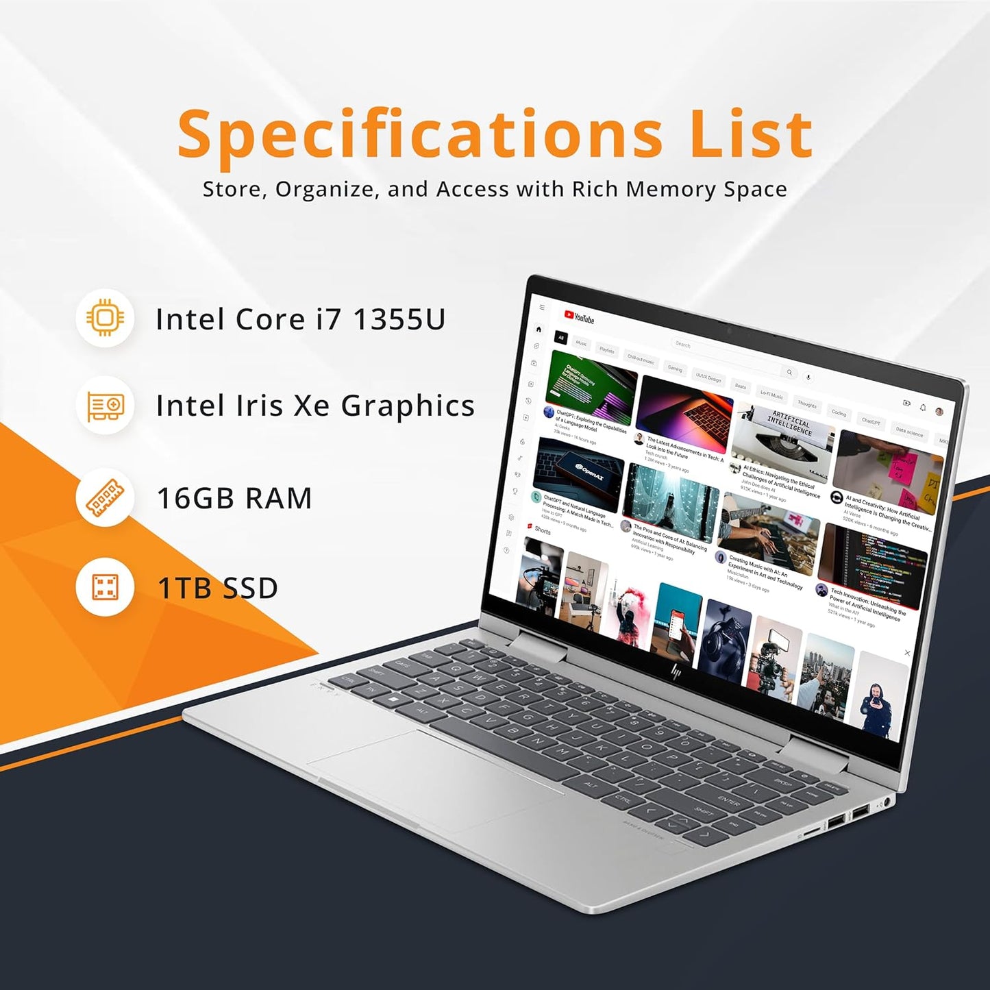 HP Envy x360 2-in-1 i7 16GB 1TB SSD Touchscreen Laptop