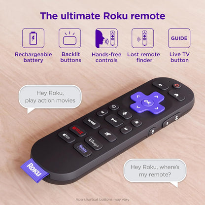 Roku RCB1R Voice Remote Pro (2nd Ed.) Rechargeable