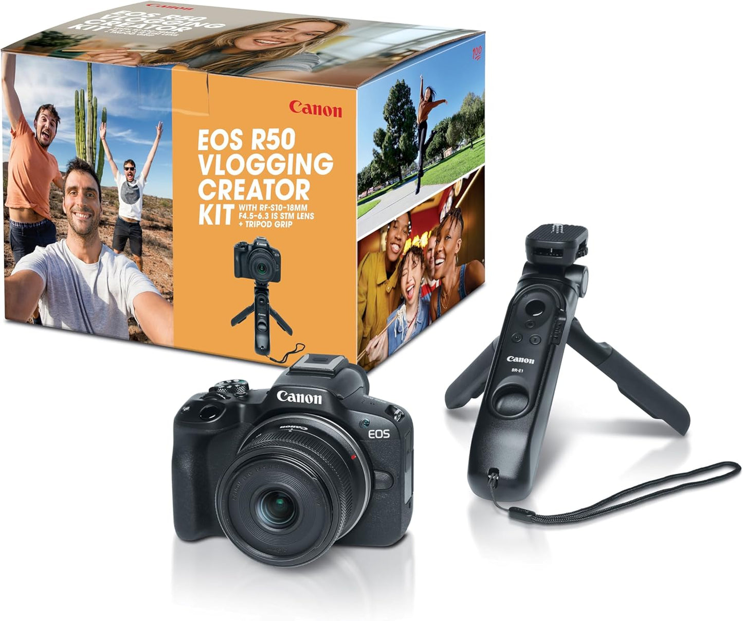 Canon 5811C109 EOS R50 Vlogging Creator Kit: RF-S10-18mm Lens, Tripod